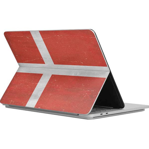 Denmark Flag Distressed Surface Laptop Studio Skin